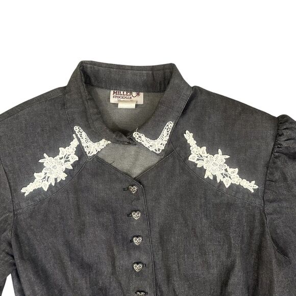 Vintage Miller Stockman Maxi Dress Western Lace Women’s 13/14 Made In USA - Picture 12 of 12